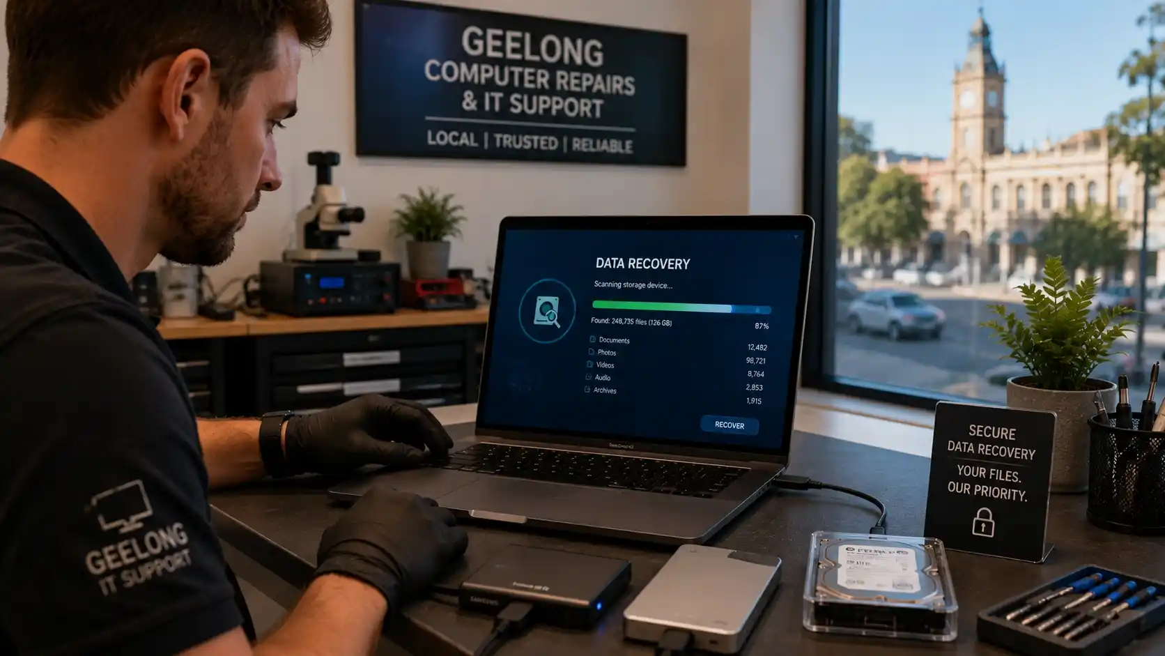 Professional data recovery from a locked computer without losing files