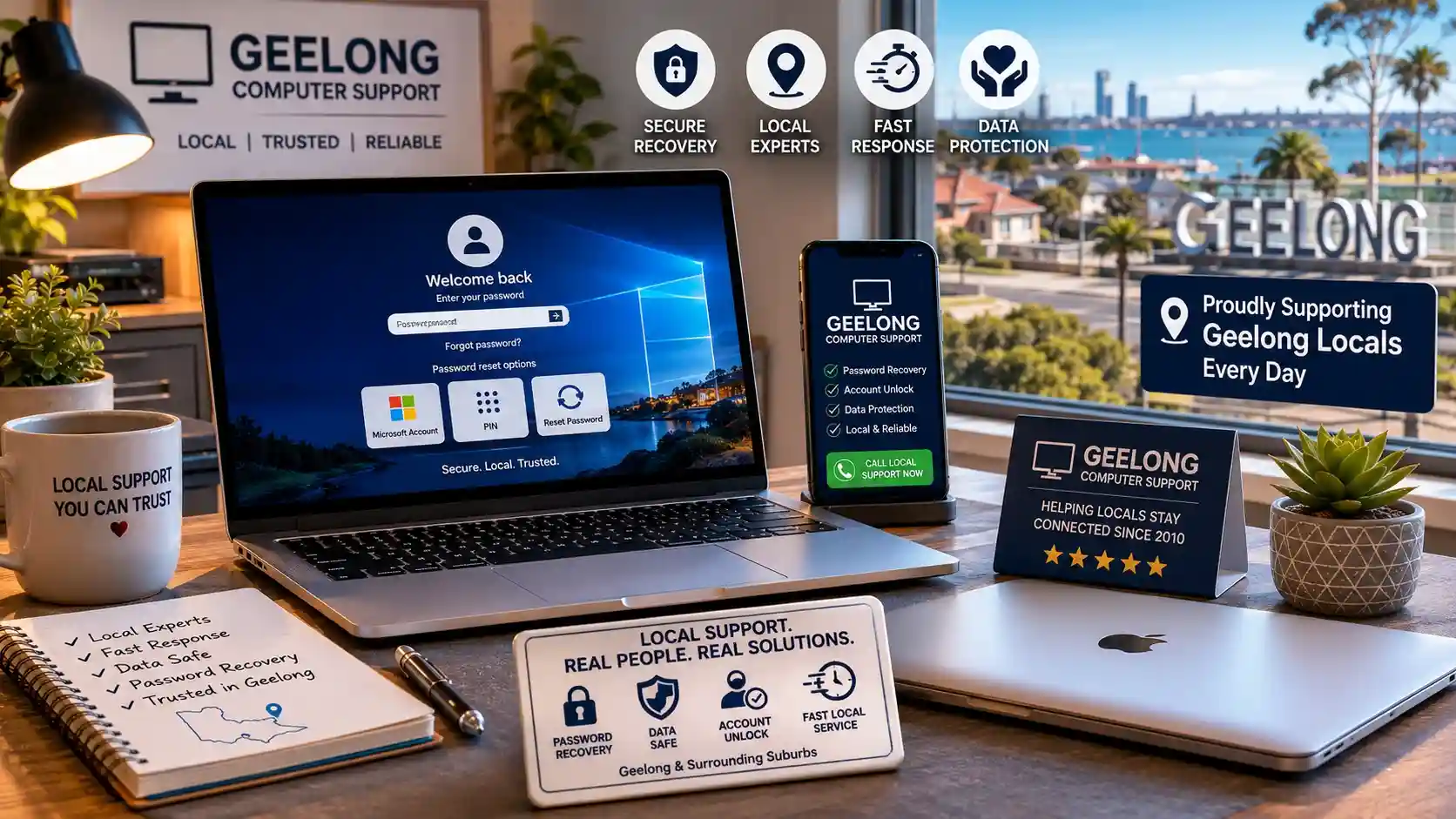 Local computer support and password recovery services across Geelong and surrounding suburbs