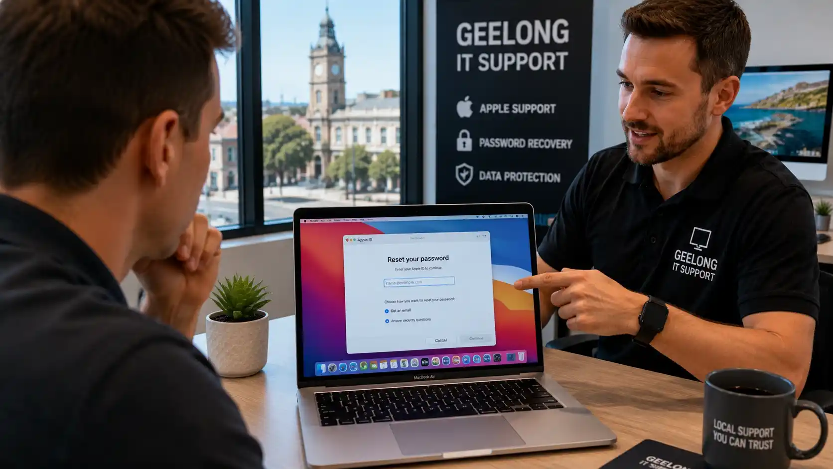 MacBook password reset and Apple ID recovery support in Geelong